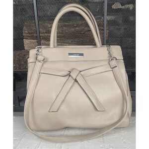 Nine West Lila Satchel‎ In Mushroom Gray Handbag Cross Body Strap